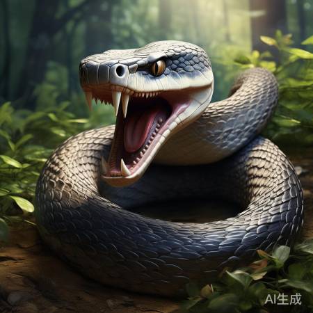 “我国毒蛇：五步蛇，毒性极强。