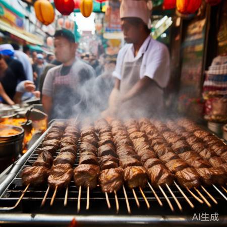 羊肉串隔夜卖两天，口感鲜美