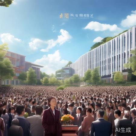 何超琼出席福耀开学典礼