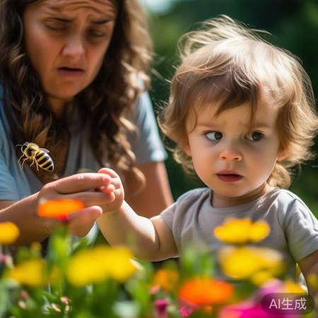 蜜蜂蜇伤严重,小心过敏。