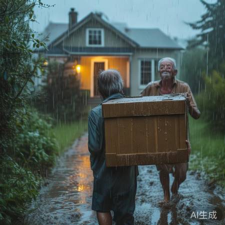 陕西暴雨突袭，两位老人刚搬新家不幸遭遇房屋倒塌
