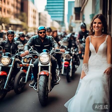 女子结婚请18摩友接亲，浪漫骑行诠释爱情新时尚