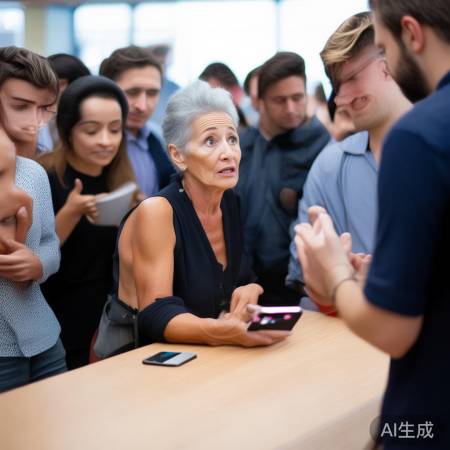 大妈认真学iPhone17新功