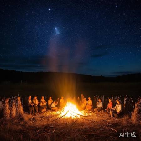 丰收夜，星空篝火乐