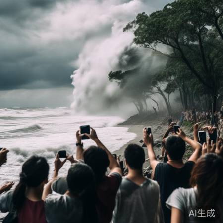 网友记录台风壮观瞬间