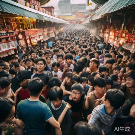 庙会场地拥挤不堪