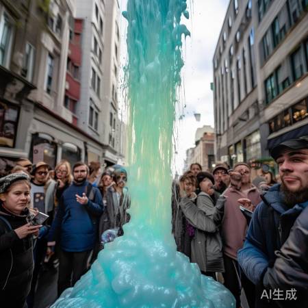 河南一马路雨后现神秘白泡沫奇观