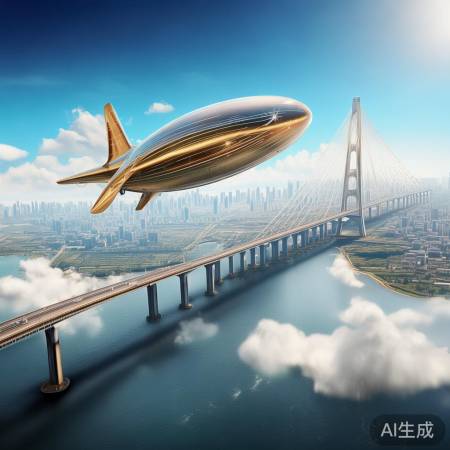 飞艇大桥同框，拼搏创奇迹