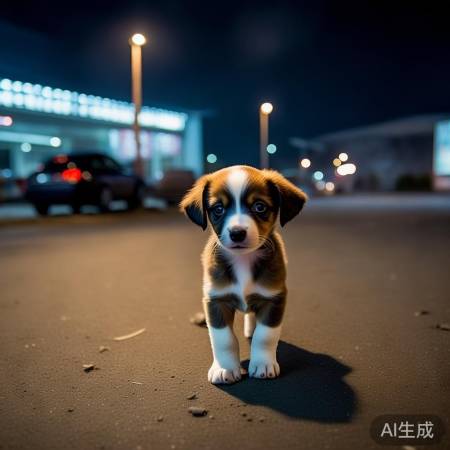 走失小狗服务区苦等主人8小时温情守候