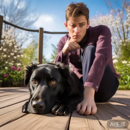 宠物乐园饲养员遭遇黑犬撕咬，紧急应对中