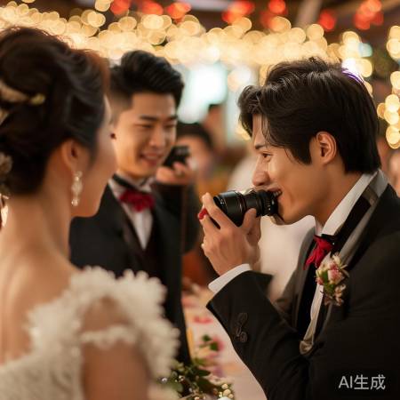 吴克群婚礼现场拍摄婚纱照