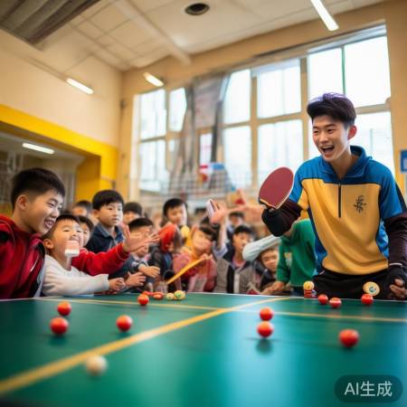 乒乓球冠军教小学生球技