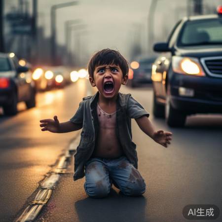 男孩跪地拦车救母，母女感人对话引发全网关注