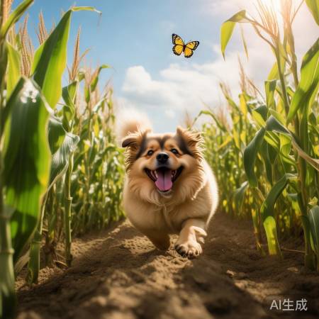田园犬玉米田奇遇