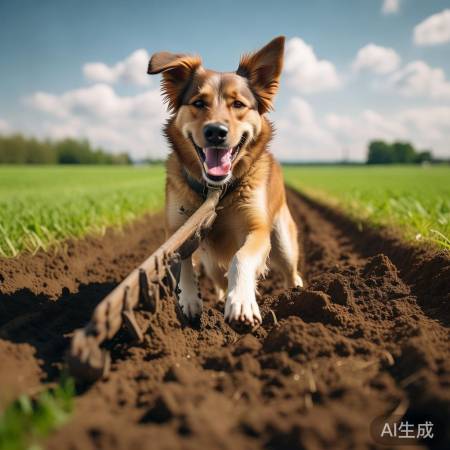 狗狗耕地引争议,自愿劳作不干涉