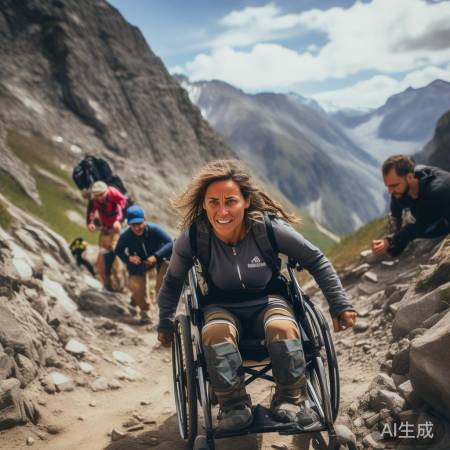 轮椅上的攀登者