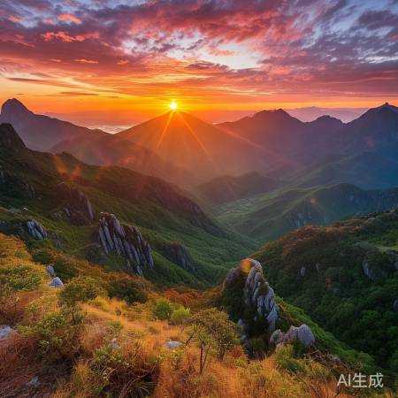 老虎山日出日落美如画