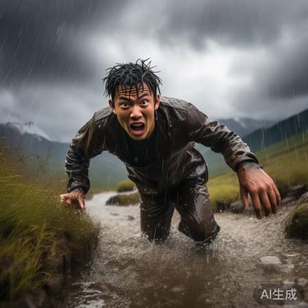 徒步遇雨滑倒，人生终点旅程