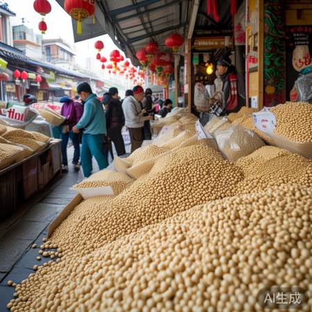 中国大豆市场半年未购美豆