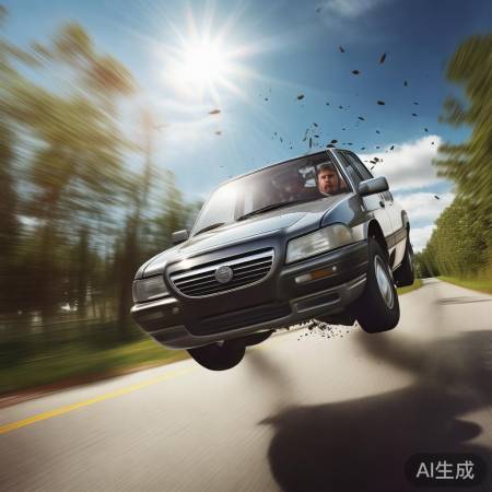 司机阳光下失控惊魂未定