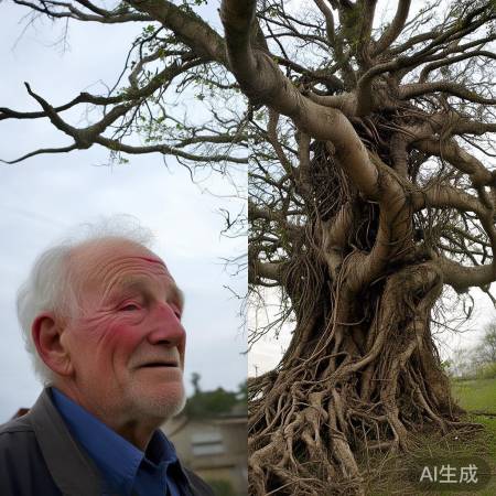 爷爷泪眼含笑送别挚友