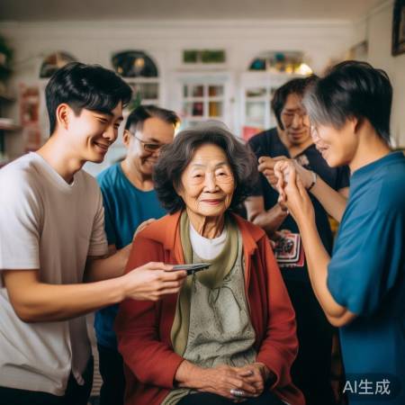 志愿者为老人理发送温暖