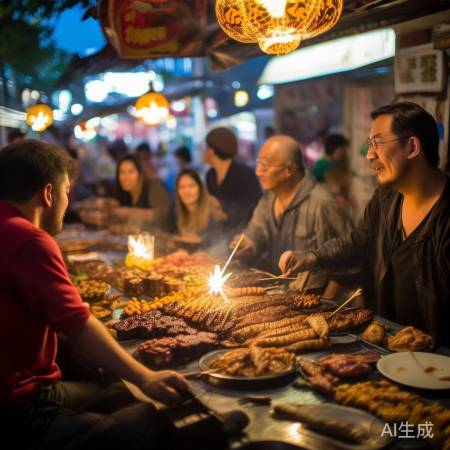 沙溢假期狂吃烧烤