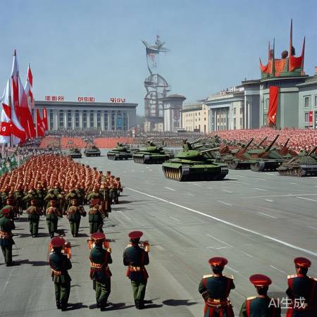 朝鲜阅兵:特色庆典武器展示