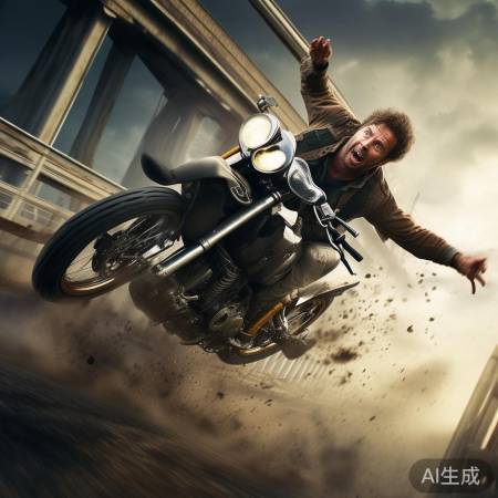 摩托车失控坠桥,男子奇迹生还