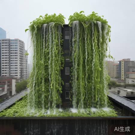 楼顶空心菜瀑布奇观