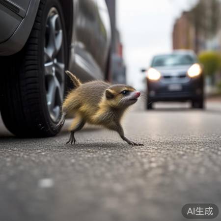 小家伙掉落幸遇安全气囊缓冲