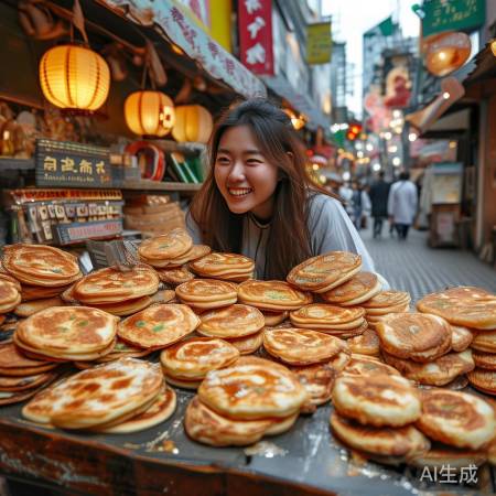 “花花饼店打卡，美食分享盛行”