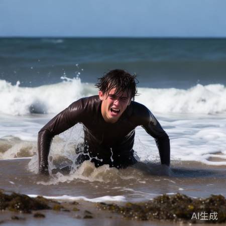 海底挣扎20分钟,小哥被救上岸