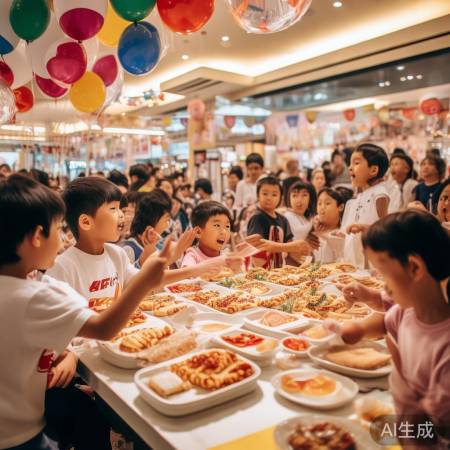 肯德基商场设宴,孩子当小厨神