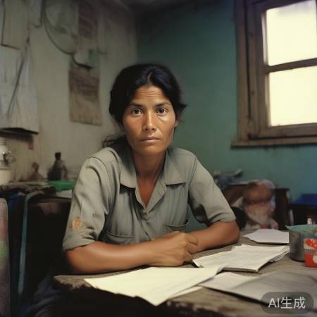 女子艰辛抚养孩子