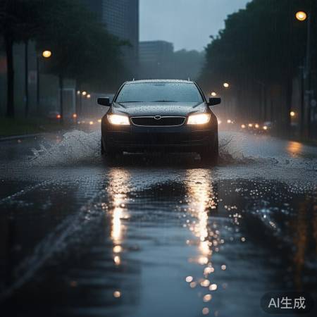 暴雨路滑,减速绕行