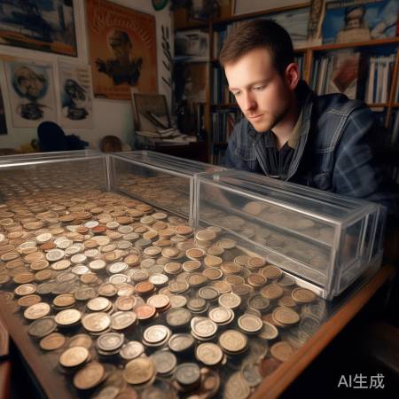 硬币收藏家克里斯囤积5美分硬币