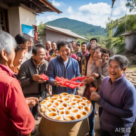 村民新房共享喜悦