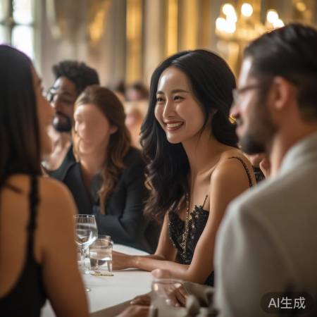 刘亦菲晚宴自然交流,无明星架子