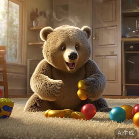 顽皮小熊误吞金豆