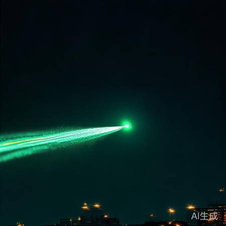 夜空神秘绿色球体掠过
