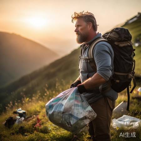 男子十年进山371次，累积捡拾2万多斤垃圾，践行环保行动