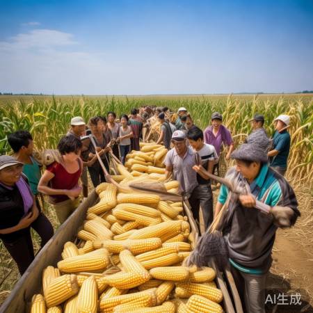 玉米地忙碌助人