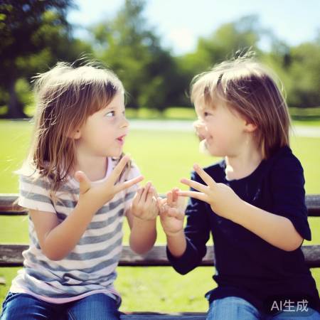 双胞胎默契玩剪刀石头布