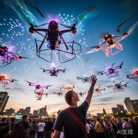 热闹现场无人机表演