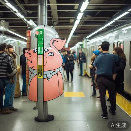 小猪标识地铁出行点缀生活