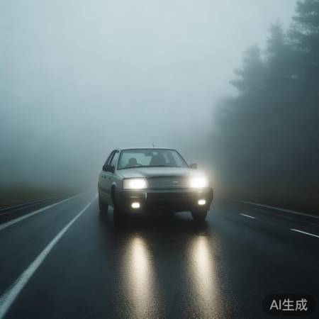 雾天驾车,小心谨慎