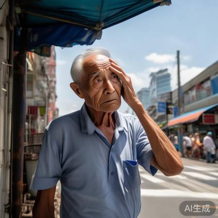 热天老人失联中暑寻路