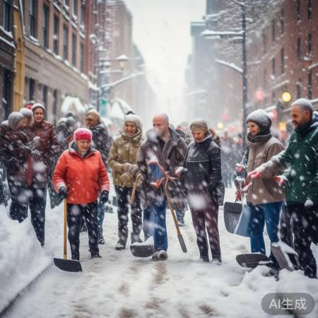 暴雪下的温暖回家路