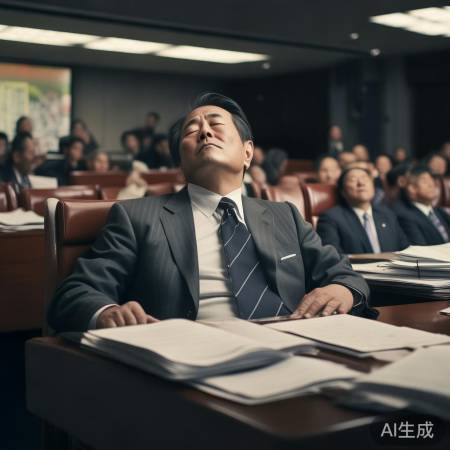 前首相国会打盹儿